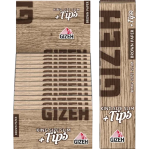 Gizeh Braun King Size Slim Tips – 26x34 Blatt 34 Filter – Ungebleichtes Blättchen-Set