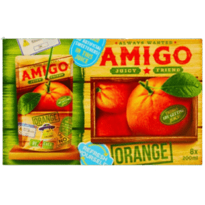 Amigo Orange 16x200ml – fruchtiges Orangengetränk im handlichen 200-ml-Format für den Einzelverkauf.