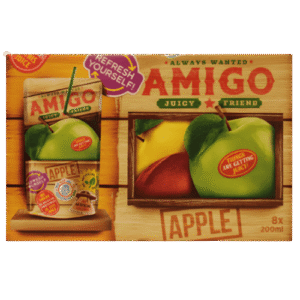 Amigo Apple 16x200ml – fruchtiges Apfelgetränk im handlichen 200-ml-Format für den Einzelverkauf.