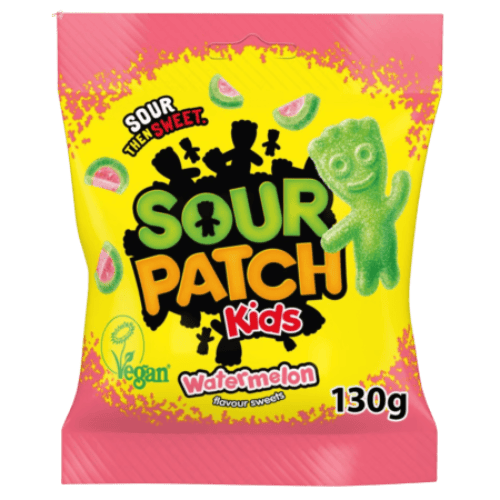 Sour Patch Kids Watermelon Bag - 10x130g – Fruchtgummis mit süß-saurem Wassermelonen-Geschmack