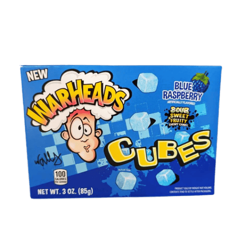 Saure Gummiwürfel Warheads Cubes Blue Raspberry 12x85g – Blaubeer-Geschmack