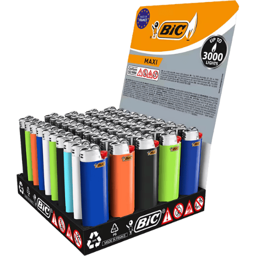 BIC Feuerzeuge 50Stk MAXI – zuverlässige Feuerzeuge im Maxi-Format.