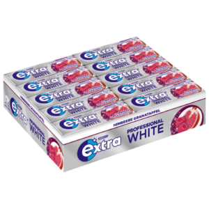 Wrigley’s Extra Professional White Himbeere Granatapfel 30x10er – Zuckerfreier Kaugummi mit fruchtigem Geschmack