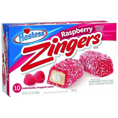Hostess Zingers Raspberry 380g – Weiche Kuchenschnitten mit Himbeercreme und Glasur