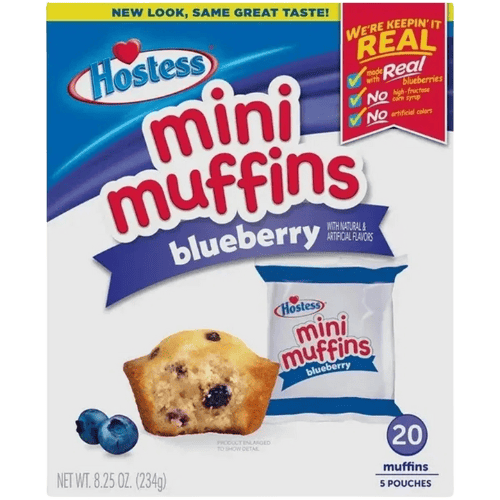 Hostess Mini Muffins Blueberry Chip 234g – Saftige Mini-Muffins mit Blaubeerstückchen
