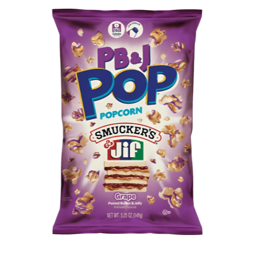 Candy Pop Popcorn Peanut Butter and Jelly Grape 12x149g – PB&J-Snack mit Popcorn und Traubenaroma