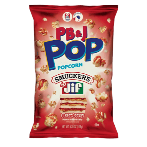 Candy Pop Popcorn Peanut Butter and Jelly Strawberry 12x149g – Popcorn mit Erdbeermarmelade und Erdnussbutter