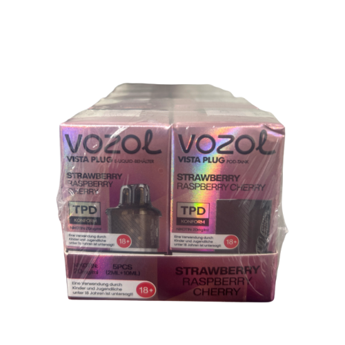vozol pods strawberry raspberry cherry vape 5x12ml