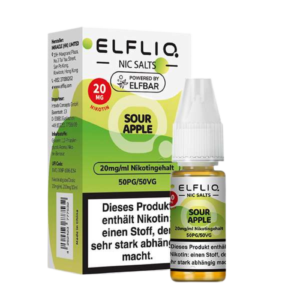 ELFBAR ELFLIQ Sour Apple 10x10ml – E-Liquid mit grünem Apfel & säuerlichem Geschmack