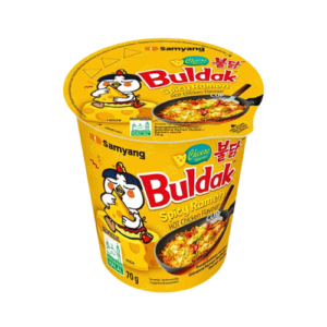 Samyang Buldak Cups Cheese 6x70g – Scharfe Instantnudeln mit Käse im Cup