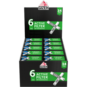 Gizeh Active Filter 25x10 Filter – Aktivkohlefilter für ein sanftes Raucherlebnis