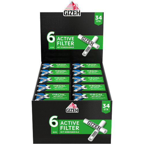 Gizeh Active Filter 25x10 Filter – Aktivkohlefilter für ein sanftes Raucherlebnis