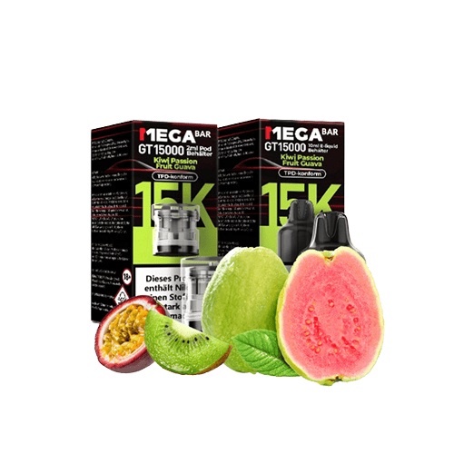 MegaBar Kiwi Passionfruit Guava GT15000 5x12ml – Exotischer Vape mit Kiwi