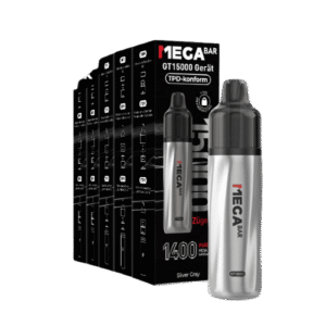 MegaBar GT15000 Silver Grey Akku Kit 5Stk – Wiederaufladbares Vape-Basisgerät in Silber-Grau