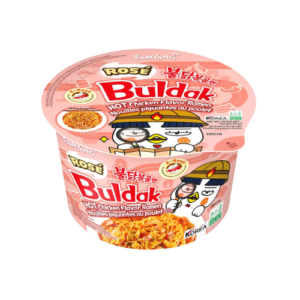Samyang Buldak Hot Chicken Rose Ramen Bowl 16x105g – Cremig-scharfer Instant-Ramen mit Huhn