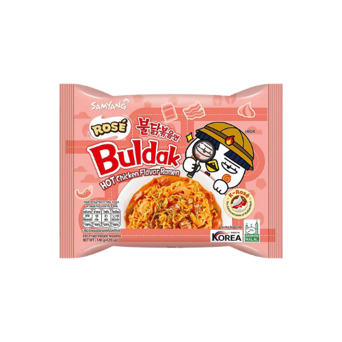 Samyang Buldak Rose 5x140g – Cremig-scharfer Korean-Ramen mit Huhn und Rosé-Sauce