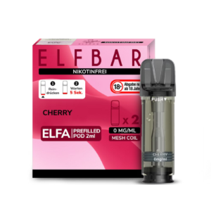 Elfbar Pods Cherry Nikotinfrei 10x 2x2ml – Fruchtige Kirsche ohne Nikotin für dein Elfbar-Gerät