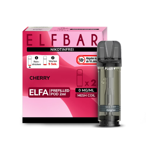 Elfbar Pods Cherry Nikotinfrei 10x 2x2ml – Fruchtige Kirsche ohne Nikotin für dein Elfbar-Gerät