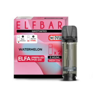 Elfbar Pods Watermelon Nikotinfrei 10x 2x2ml – Fruchtiger Wassermelonen-Geschmack ohne Nikotin für dein Elfbar-Gerät