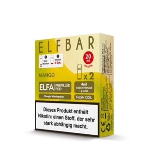 Elfbar Pods Mango 10x 2x2ml – Exotischer Mango-Geschmack für ein fruchtiges Dampferlebnis