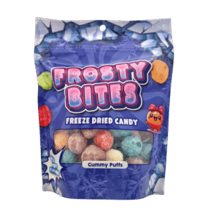 Frosty Bites Gummy Puffs 24x50g – Extra weiche Gummibonbons mit fruchtigem Geschmack