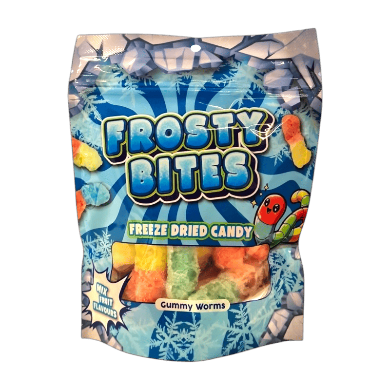 Frosty Bites Gummy Worms 24x50g – Fruchtig-säuerliche Gummiwürmer mit intensivem Geschmack