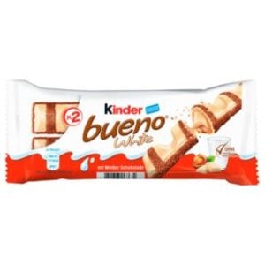 Kinder Bueno White 30x2er (39g) – Knusprige Waffel mit Haselnuss-Creme und weißer Schokolade