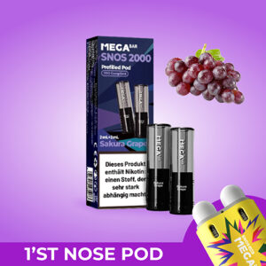 megabar snos2000 sakura grape 10x2x2ml pods traube blumig vape