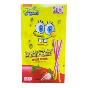 Spongebob Sticks Strawberry 48g – Erdbeer-Lollisticks mit Spongebob-Design