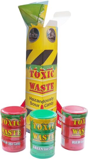 Toxic Waste Rocket 3er Pack x 126g – Extreme saure Bonbons in Raketenform