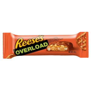 reeses overload 18x42g erdnuss karamell schokolade riegel