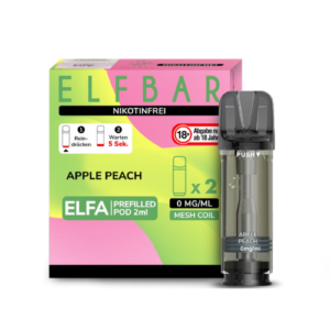 Elfbar Pods Apple Peach Nikotinfrei 10x 2x2ml – Apfel-Pfirsich-Geschmack ohne Nikotin für dein Elfbar-Gerät