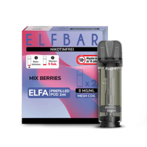 Elfbar Pods Mixed Berries Nikotinfrei 10x 2x2ml – Fruchtiger Beerenmix ohne Nikotin für dein Elfbar-Gerät