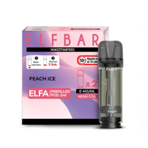 Elfbar Pods Peach Ice Nikotinfrei 10x 2x2ml – Süßer Pfirsich mit Ice-Note ohne Nikotin für dein Elfbar-Gerät