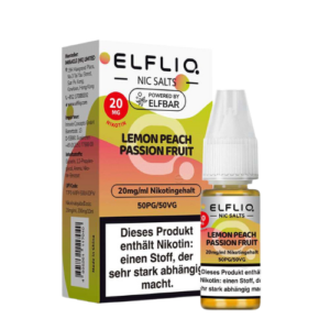 ELFBAR ELFLIQ Lemon Peach Passion Fruit 10x10ml – Exotischer Fruchtmix mit Nikotinsalz für dein Pod-System