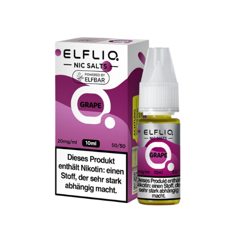 ELFBAR ELFLIQ Grape 10x10ml – Süßes Trauben-Liquid mit Nikotinsalz für dein Pod-System