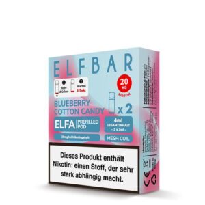 Elfbar Pods Blueberry Cotton Candy 10x 2x2ml – Fruchtige Blaubeere mit süßer Zuckerwatte