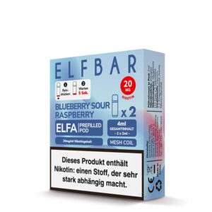 Elfbar Pods Blueberry Sour Raspberry 10x 2x2ml – Süße Blaubeeren mit säuerlichen Himbeeren