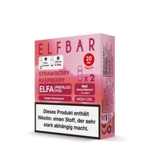 Elfbar Pods Strawberry Raspberry 10x 2x2ml – Fruchtige Erdbeere mit süßer Himbeere