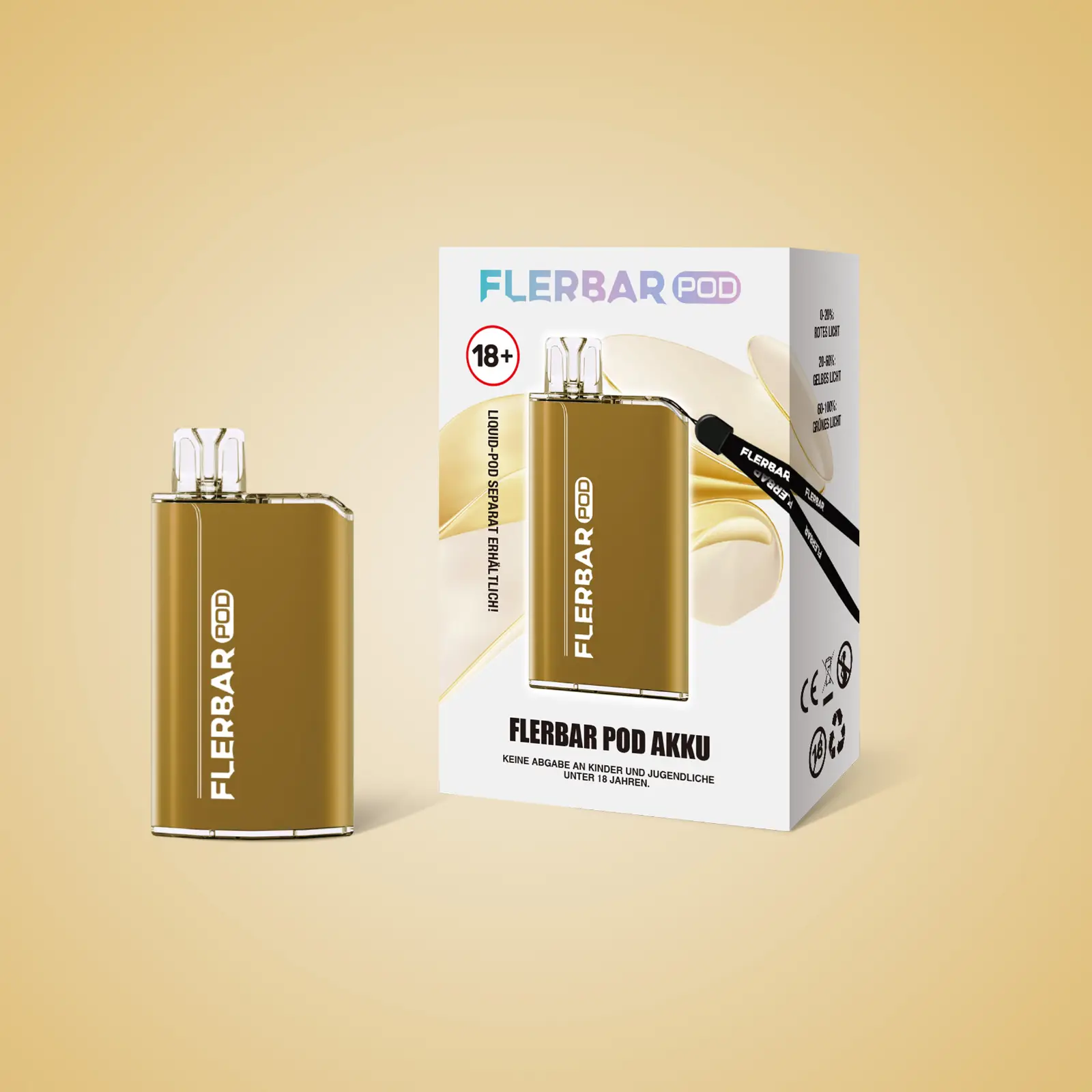 Flerbar Pod Basisgerät Gold 10Stk – Elegantes Vaping-Gerät in Gold