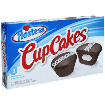 Hostess Cup Cakes Frosted Chocolate – Schokoladenkuchen mit Cremefüllung und Glasur
