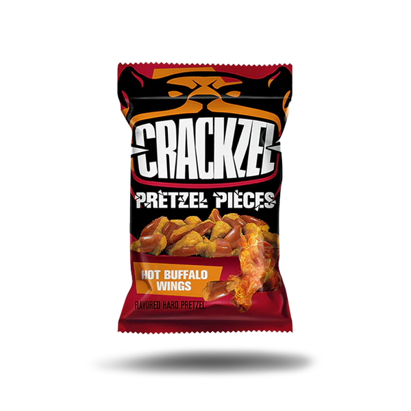 Crackzel Pretzel Pieces Hot Buffalo Wings 24x85g – Knusprige Brezelstücke mit scharfer Buffalo-Wings-Würze