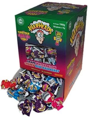 warheads bubblegum lutscher saure fruchtig mit kaugummi