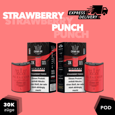 Al Fakher 30K Pods Strawberry Punch 10x10ml – Süß-intensiver Erdbeermix mit klarer, fruchtiger Frische