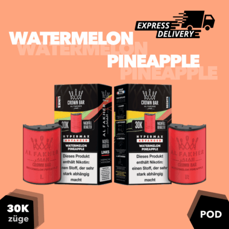 Al Fakher 30K Pods Watermelon Pineapple 10x10ml – Fruchtige Mischung aus Wassermelone und Ananas mit klarer, süß-frischer Tropennote