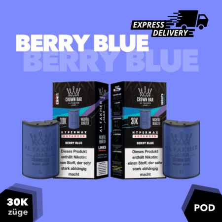 Al Fakher 30K Pods Berry Blue 10x10ml – Süß-intensiver Blaubeergeschmack mit klarer, fruchtiger Note