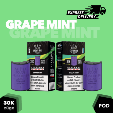 Al Fakher 30K Pods Grape Mint 10x10ml – Süß-aromatische Traube kombiniert mit klarer, erfrischender Minznote