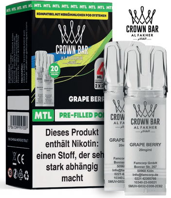 Al Fakher 600er Grape Berry Pods 10x4ml – Fruchtige Mischung aus Traube und Beeren mit süß-intensivem Aroma