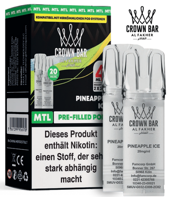 Al Fakher 600er Pineapple Ice Pods 10x4ml – Kühler Ananasgeschmack mit süß-frischer Tropennote