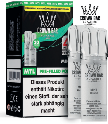 Al Fakher 600er Mint Pods 10x4ml – Klare, kühle Minznote mit erfrischend-intensivem Geschmack